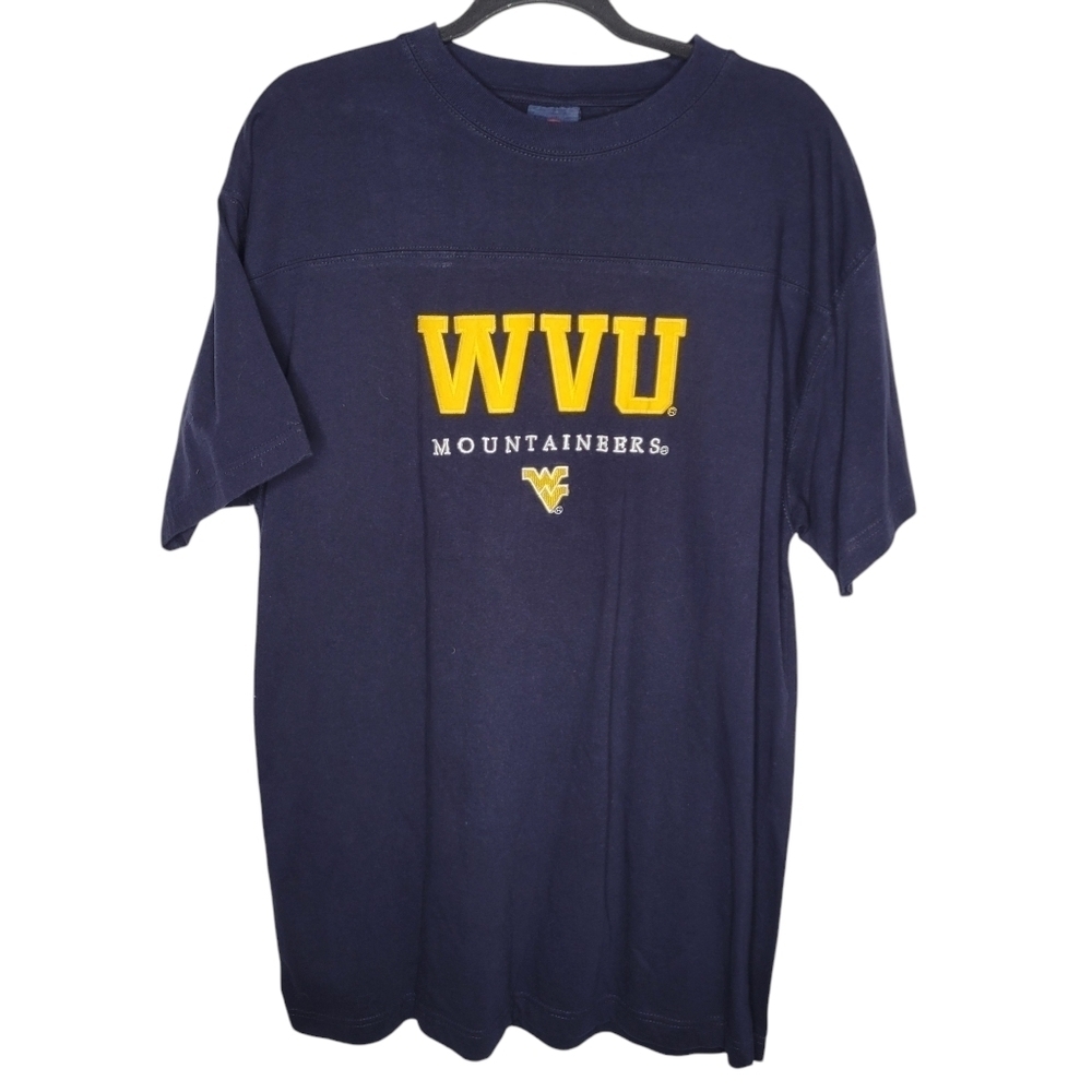 Vintage 90s West Virginia University Mountaineers Embroidered T-Shirt Size XL